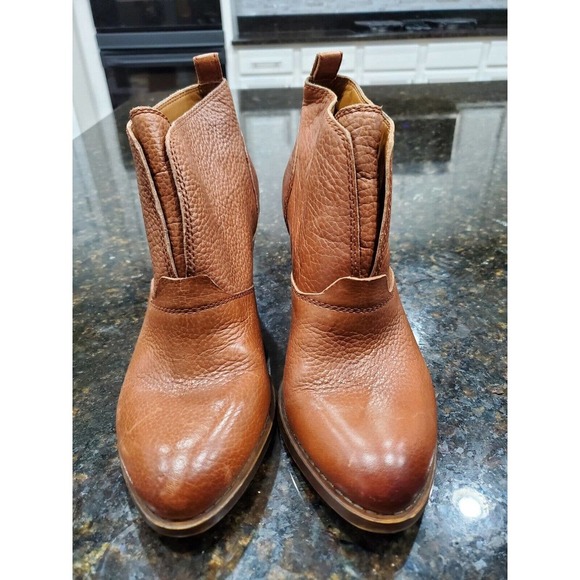 Lucky Brand Women's Ehllen Tan Leather Heeled Ankle Booties Size US 8.5M - Picture 12 of 12